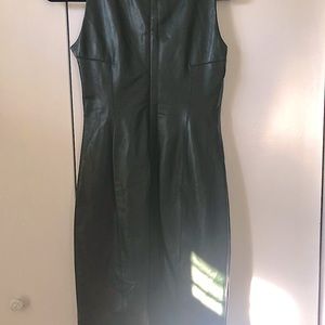 Ralph Lauren Forest green leather-like midi dress